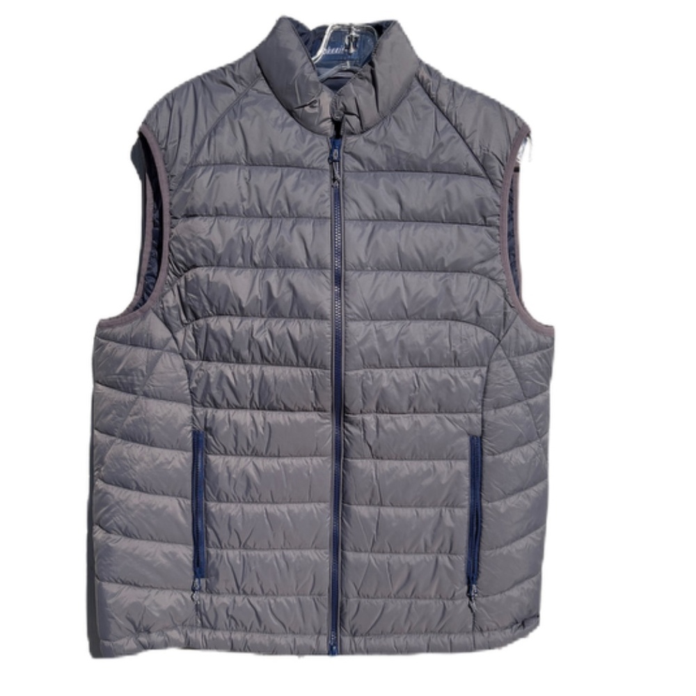 Johnnie-O vest Straits Quilted zip front Large gray